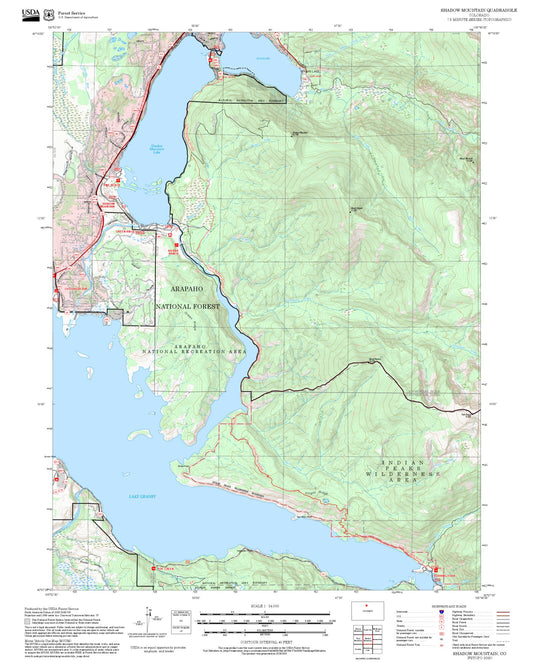 2025 Forest Service Topo Map of Shadow Mountain Colorado