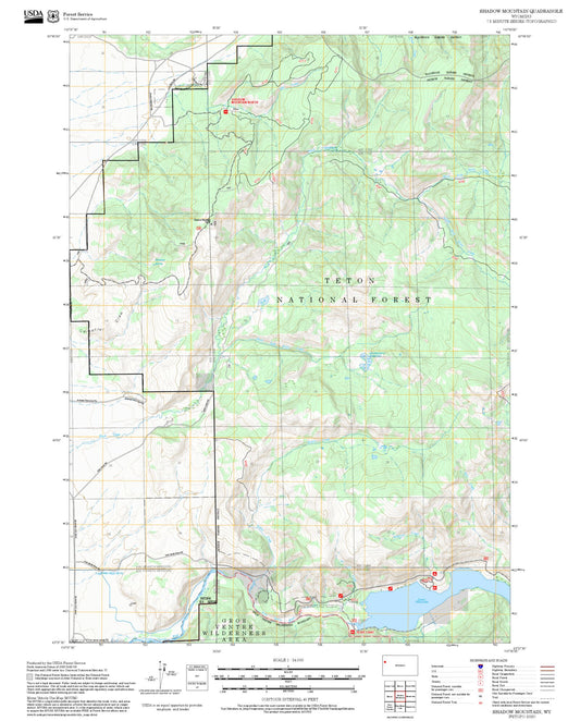 2025 Forest Service Topo Map of Shadow Mountain Wyoming