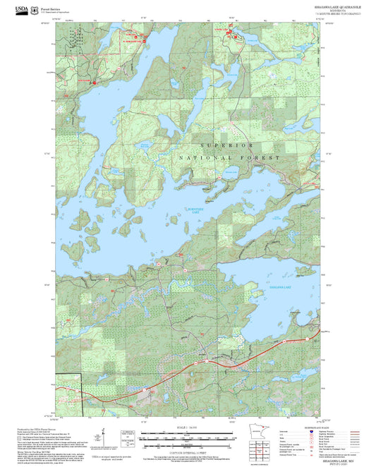 2025 Forest Service Topo Map of Shagawa Lake Minnesota