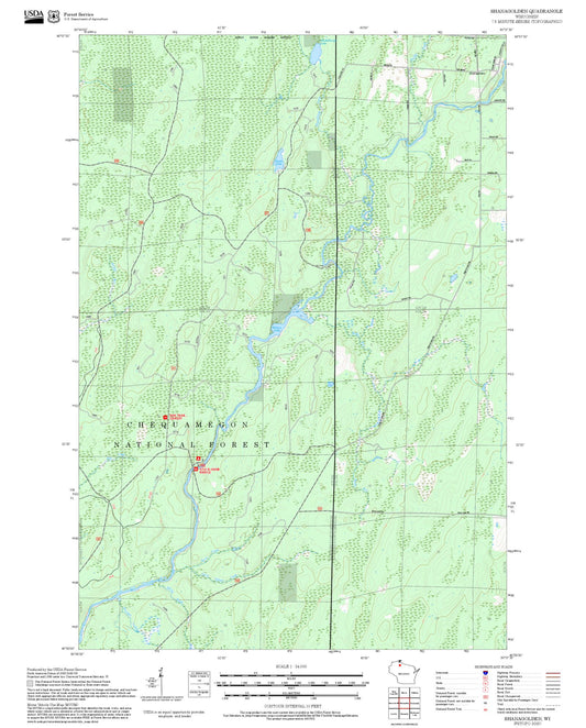 2025 Forest Service Topo Map of Shanagolden Wisconsin