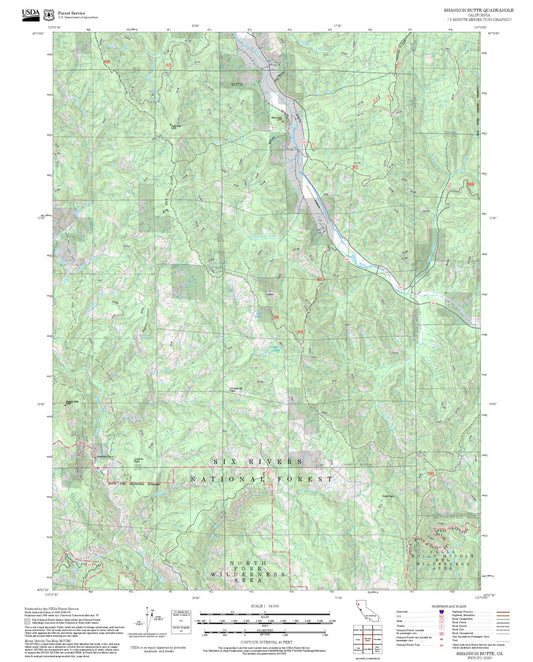 2025 Forest Service Topo Map of Shannon Butte California
