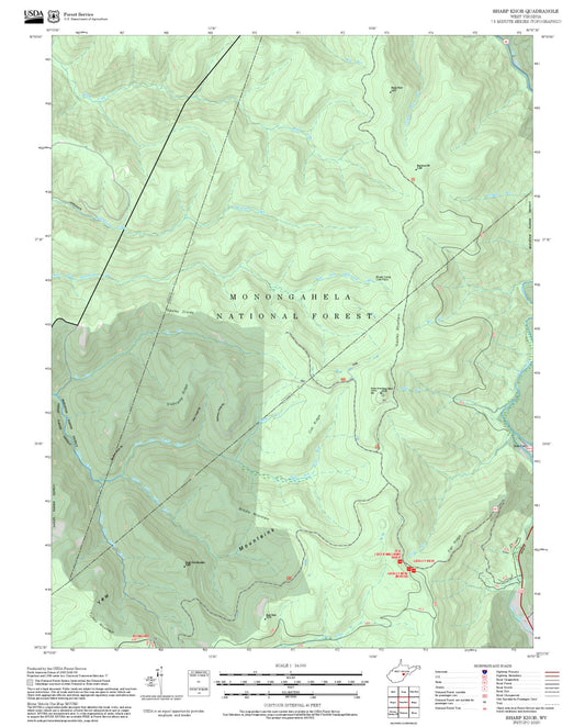 2025 Forest Service Topo Map of Sharp Knob West Virginia