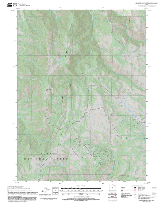 2025 Forest Service Topo Map of Sharp Mountain Utah
