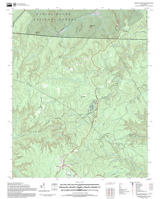 2025 Forest Service Topo Map of Sharp Place Tennessee