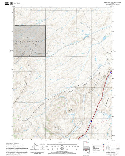 2025 Forest Service Topo Map of Shearing Corral Utah