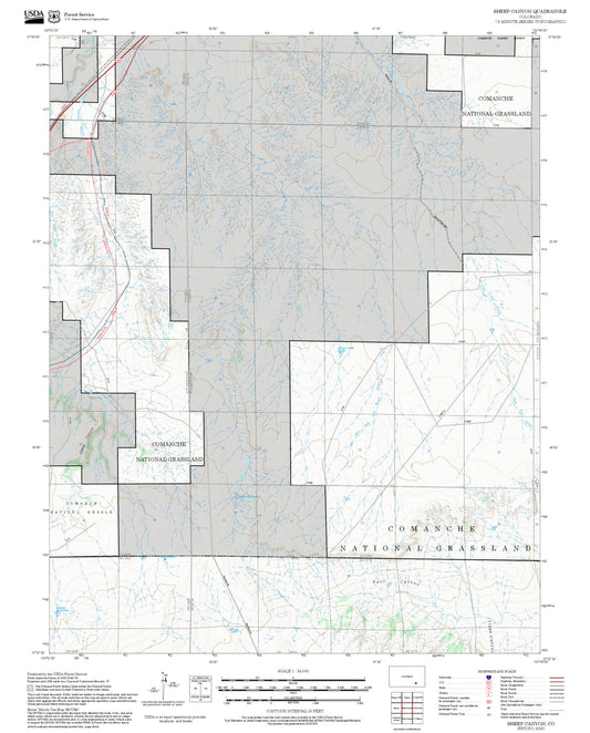 2025 Forest Service Topo Map of Sheep Canyon Colorado