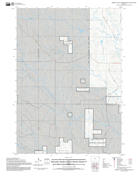 2025 Forest Service Topo Map of Sheep Canyon Creek East Wyoming