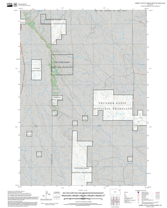 2025 Forest Service Topo Map of Sheep Canyon Creek West Wyoming