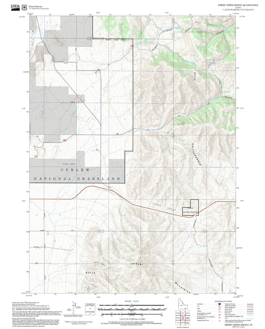 2025 Forest Service Topo Map of Sheep Creek Spring Idaho