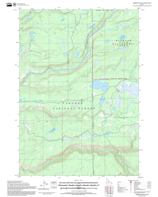 2025 Forest Service Topo Map of Sheep Falls Idaho