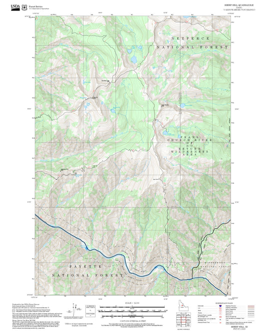 2025 Forest Service Topo Map of Sheep Hill Idaho