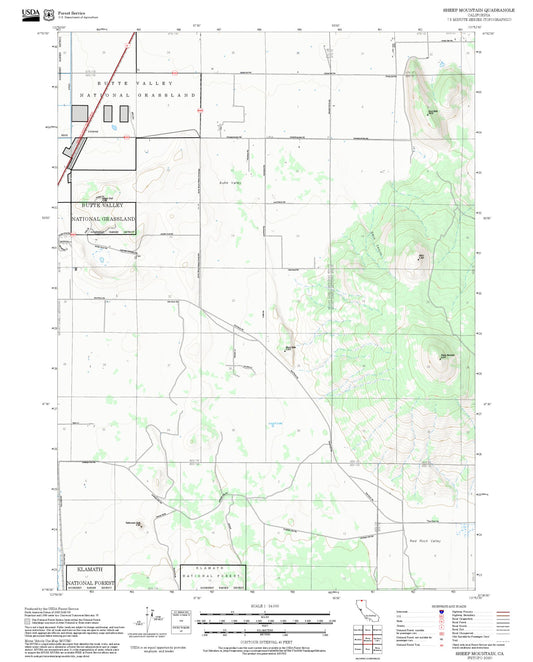 2025 Forest Service Topo Map of Sheep Mountain California