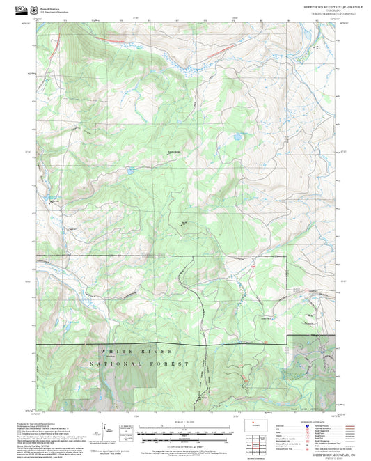 2025 Forest Service Topo Map of Sheephorn Mountain Colorado