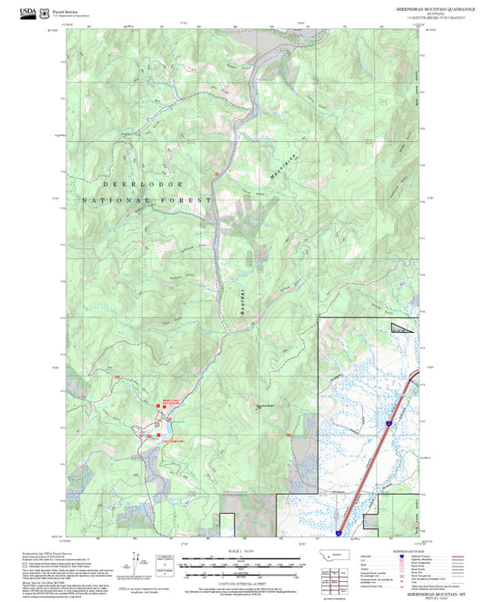 2025 Forest Service Topo Map of Sheepshead Mountain Montana