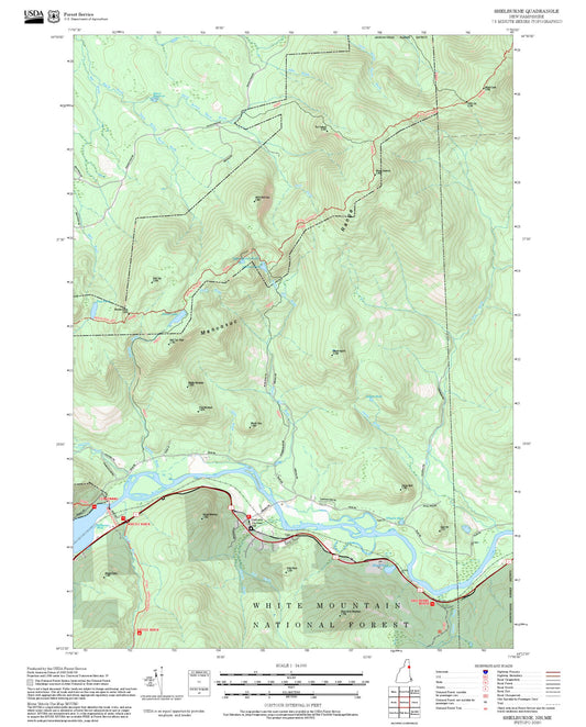 2025 Forest Service Topo Map of Shelburne New Hampshire
