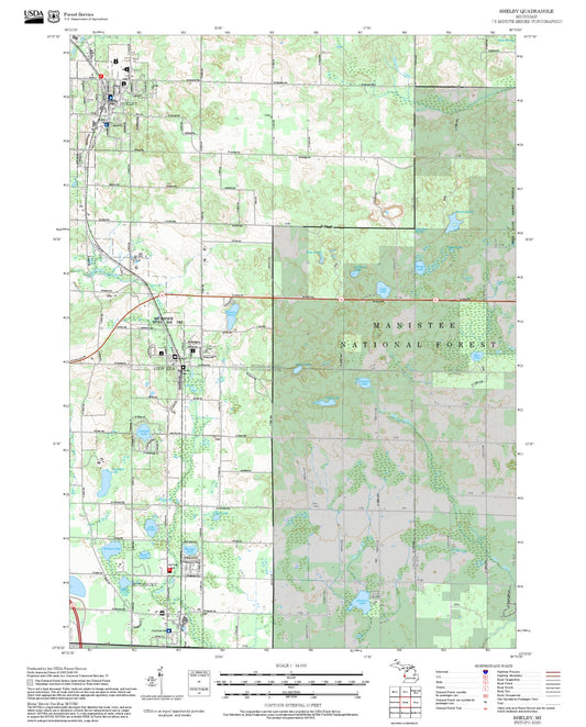 2025 Forest Service Topo Map of Shelby Michigan