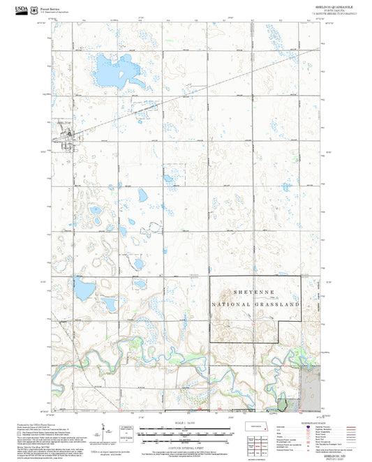 2025 Forest Service Topo Map of Sheldon North Dakota
