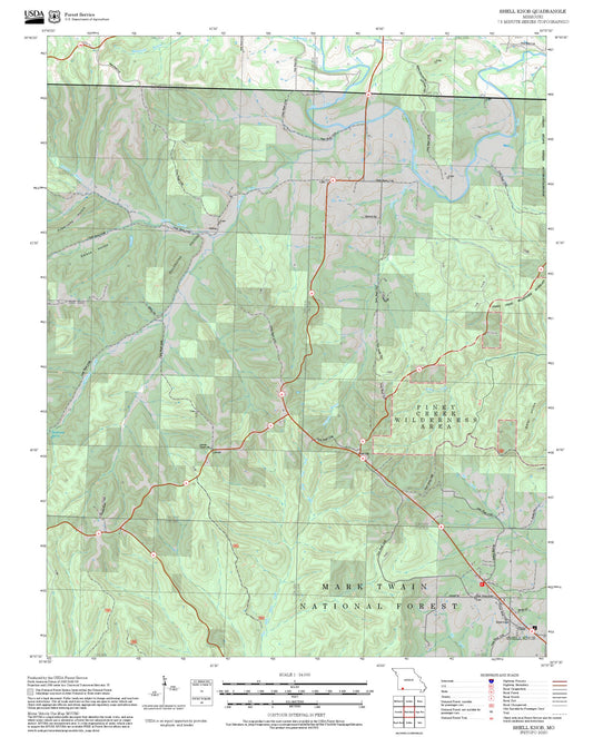 2025 Forest Service Topo Map of Shell Knob Missouri