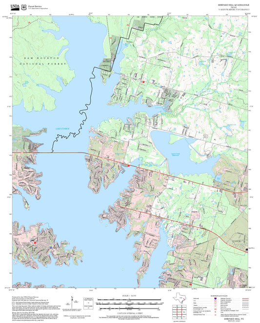 2025 Forest Service Topo Map of Shepard Hill Texas