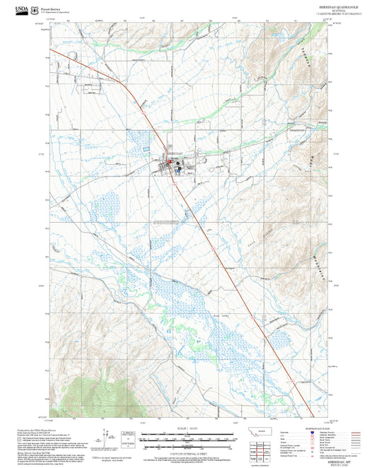 2025 Forest Service Topo Map of Sheridan Montana