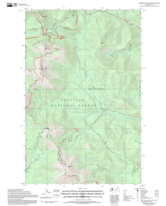 2025 Forest Service Topo Map of Sherman Peak Washington