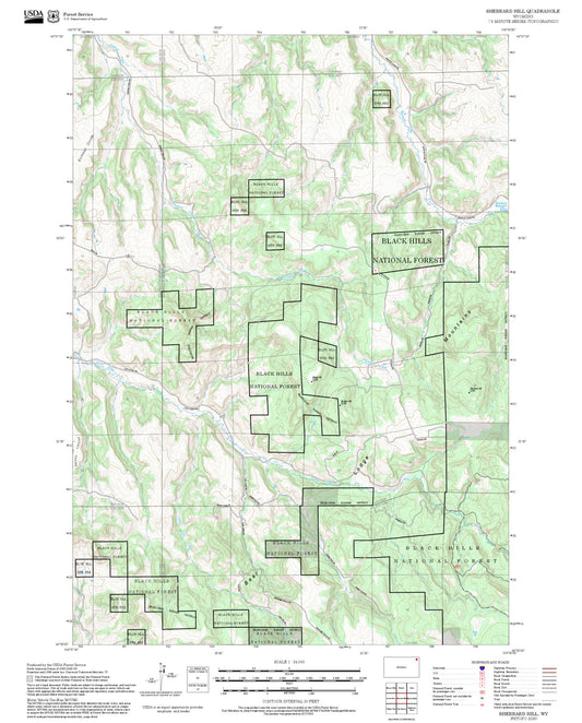 2025 Forest Service Topo Map of Sherrard Hill Wyoming