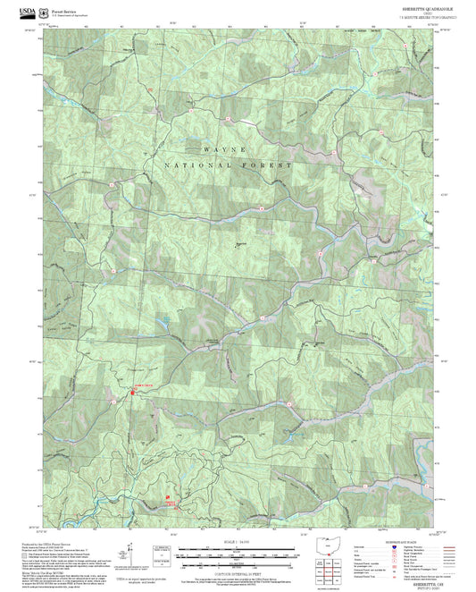 2025 Forest Service Topo Map of Sherritts Ohio