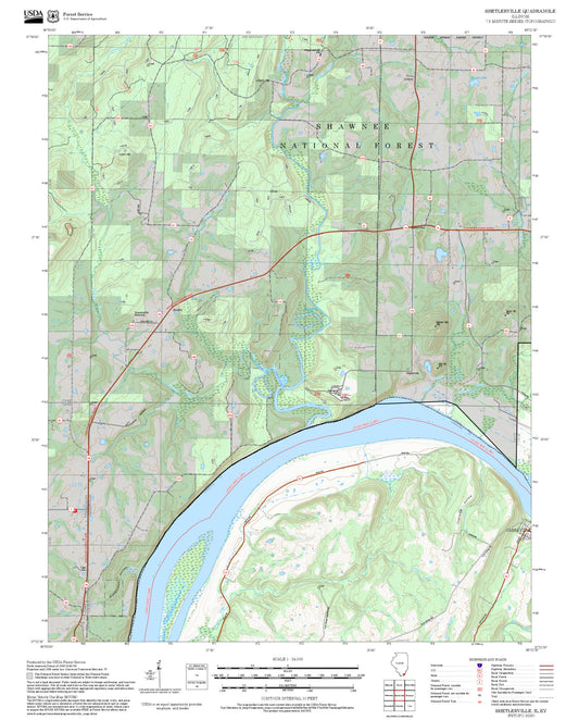 2025 Forest Service Topo Map of Shetlerville Illinois