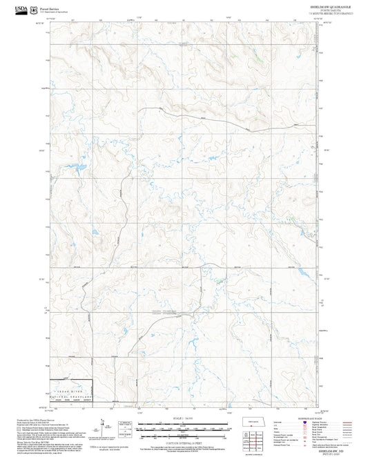 2025 Forest Service Topo Map of Shields SW North Dakota