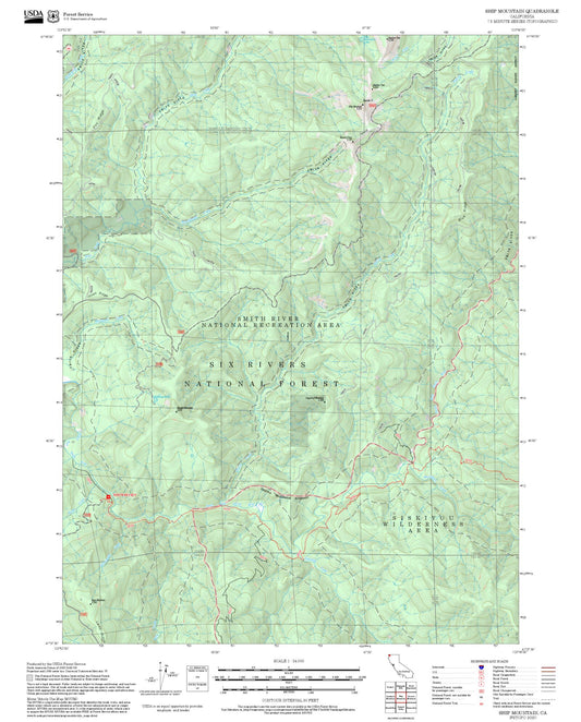 2025 Forest Service Topo Map of Ship Mountain California