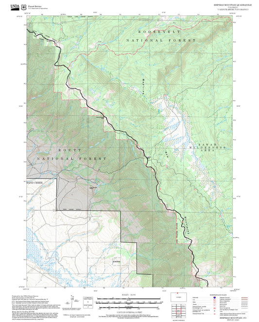 2025 Forest Service Topo Map of Shipman Mountain Colorado