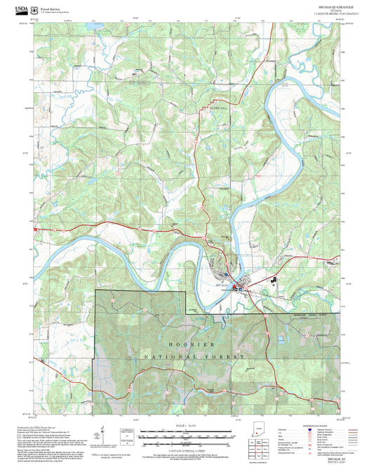 2025 Forest Service Topo Map of Shoals Indiana