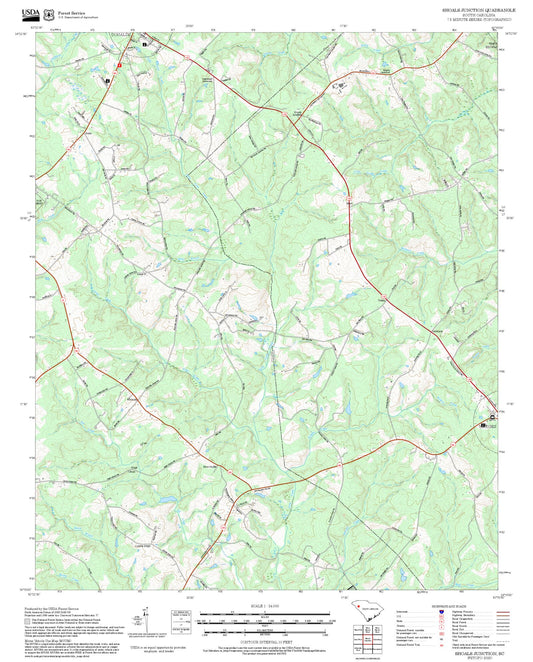 2025 Forest Service Topo Map of Shoals Junction South Carolina