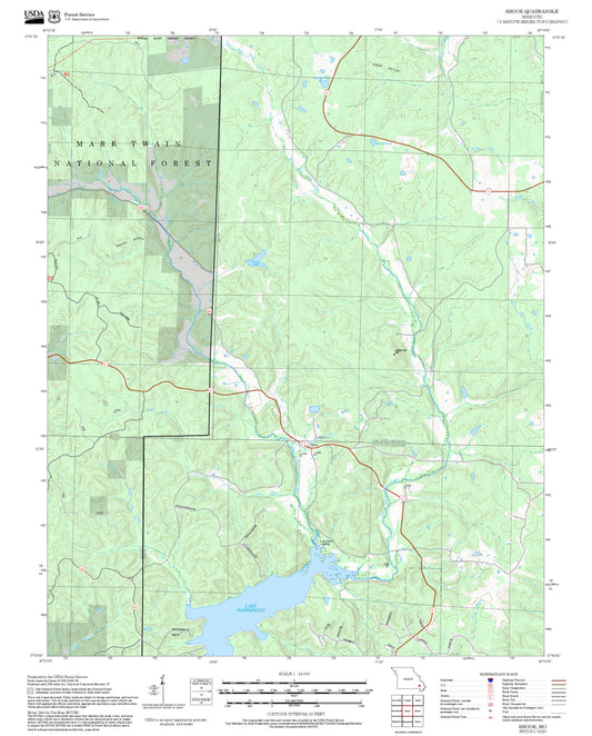2025 Forest Service Topo Map of Shook Missouri