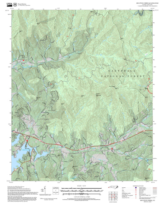 2025 Forest Service Topo Map of Shooting Creek North Carolina