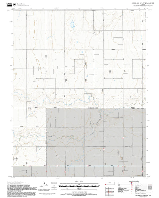 2025 Forest Service Topo Map of Shore Airport SW Kansas