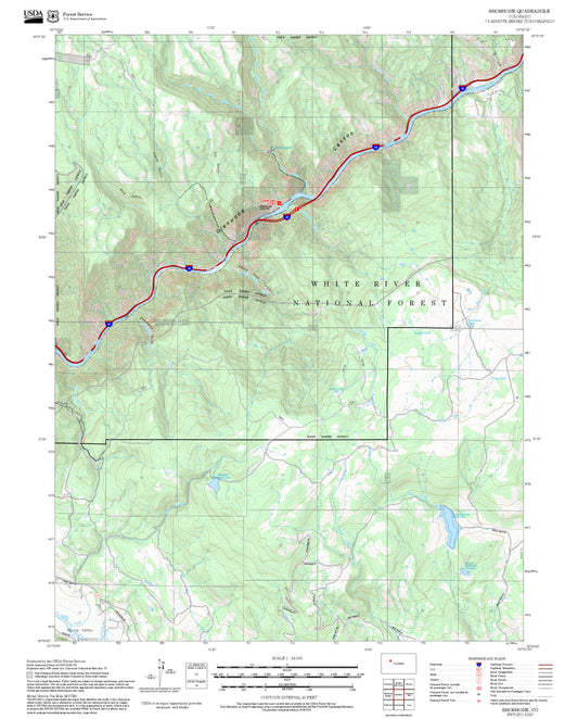 2025 Forest Service Topo Map of Shoshone Colorado