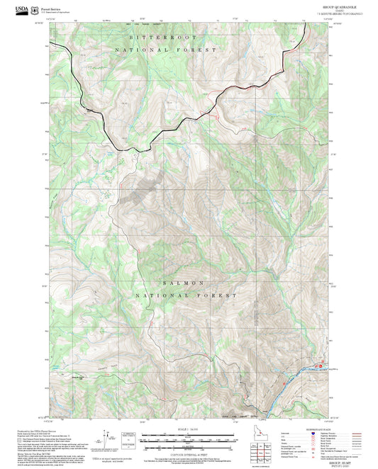 2025 Forest Service Topo Map of Shoup Idaho