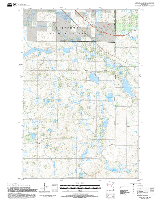 2025 Forest Service Topo Map of Shovel Lake Minnesota