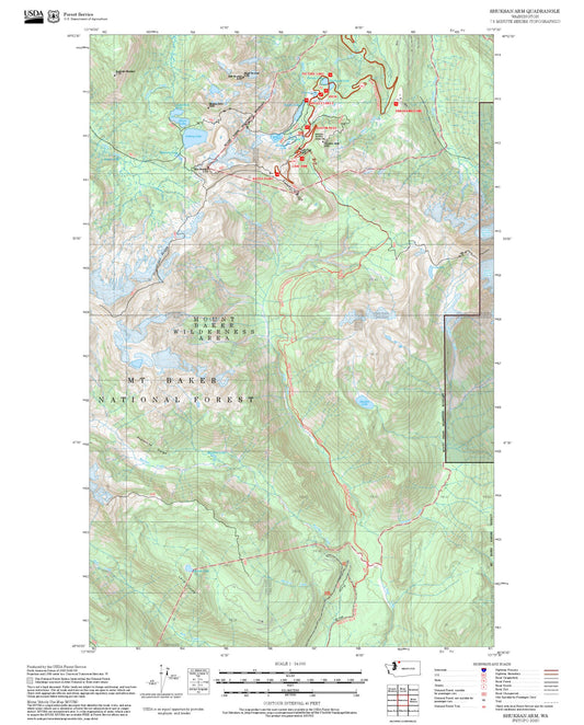 2025 Forest Service Topo Map of Shuksan Arm Washington