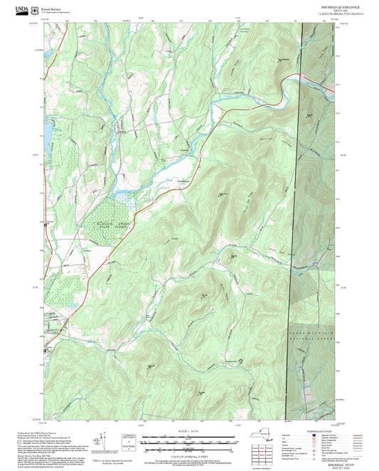 2025 Forest Service Topo Map of Shushan New York