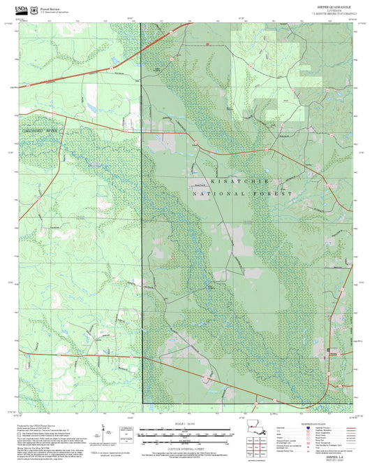 2025 Forest Service Topo Map of Sieper Louisiana