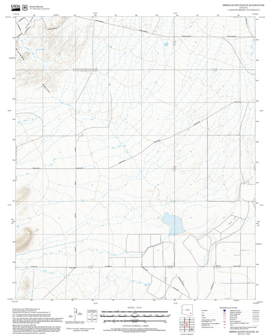 2025 Forest Service Topo Map of Sierra Bonita Ranch Arizona