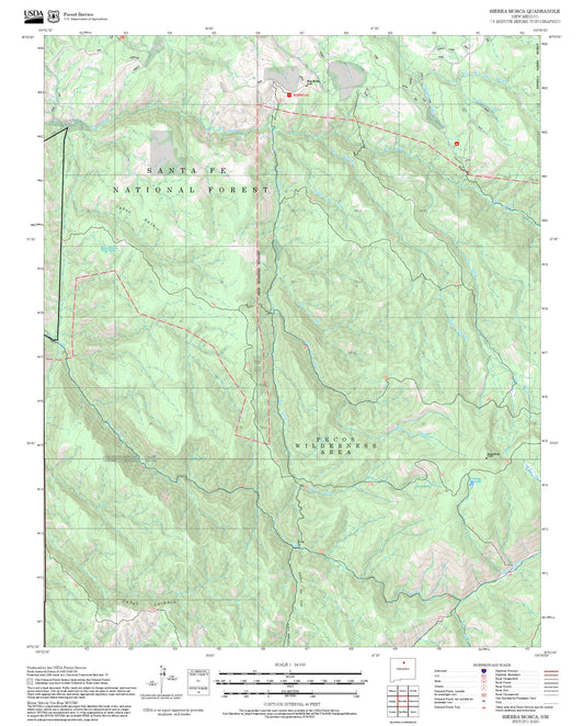 2025 Forest Service Topo Map of Sierra Mosca New Mexico