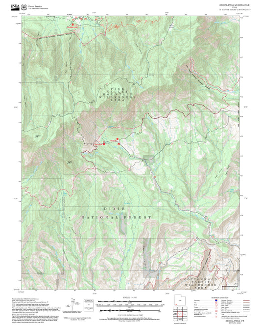 2025 Forest Service Topo Map of Signal Peak Utah
