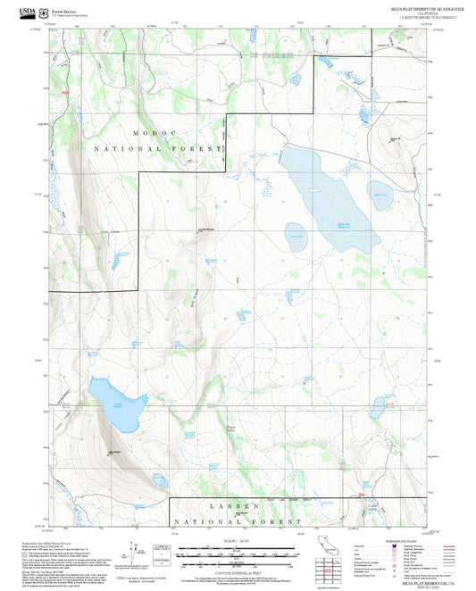 2025 Forest Service Topo Map of Silva Flat Reservoir California