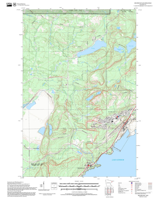 2025 Forest Service Topo Map of Silver Bay Minnesota