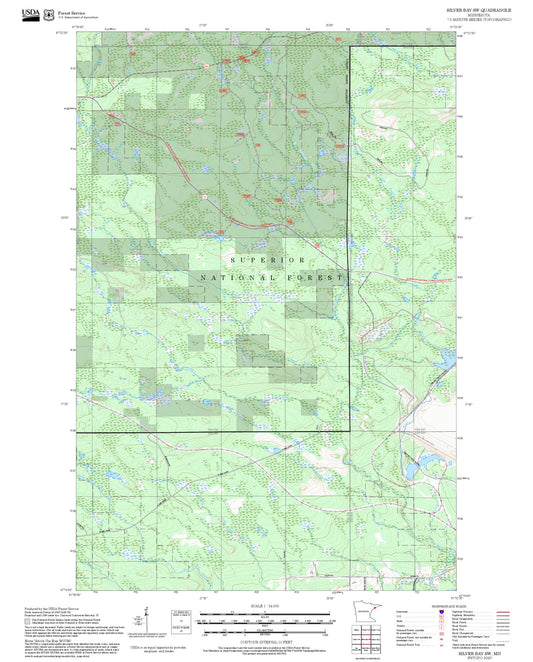 2025 Forest Service Topo Map of Silver Bay SW Minnesota