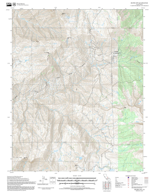 2025 Forest Service Topo Map of Silver City California
