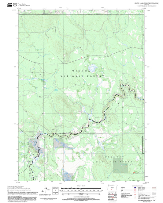 2025 Forest Service Topo Map of Silver Dollar Flat Oregon
